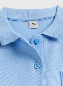 Blue Scalloped Collar Polo Top 2 Pack 7 years