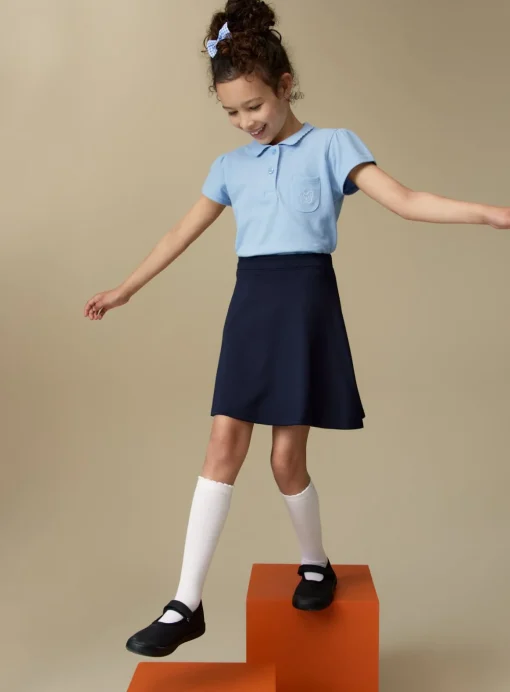 Blue Scalloped Collar Polo Top 2 Pack 7 years