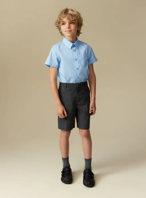 Blue School Short Sleeve Shirt 3 Pack 5 years