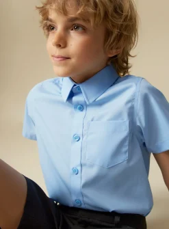 Blue School Short Sleeve Shirt 3 Pack 5 years