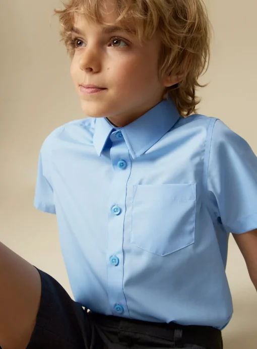 Blue School Short Sleeve Shirt 3 Pack 5 years