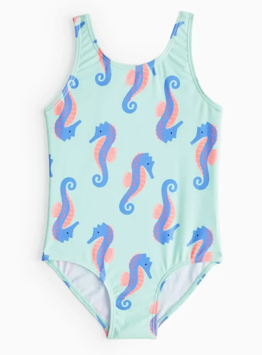 Blue Seahorse Printed Swimsuit 1.5-2 years