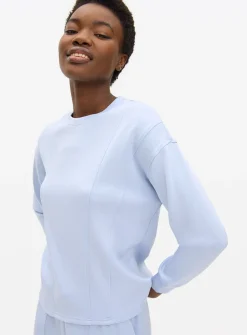 Blue Seam Scuba Co-ord Lounge Top M
