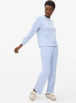 Blue Seam Scuba Co-ord Lounge Top M