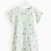 Blue Seaside Print Short Sleeve Romper 6-9 months