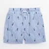Blue Shark Stripe Seersucker Swim Shorts 6 years