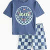 Blue Skate Chequered Print Pyjamas 5-6 years
