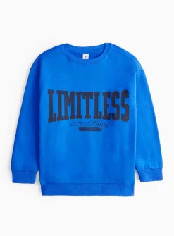 Blue Slogan Sweatshirt 1 year