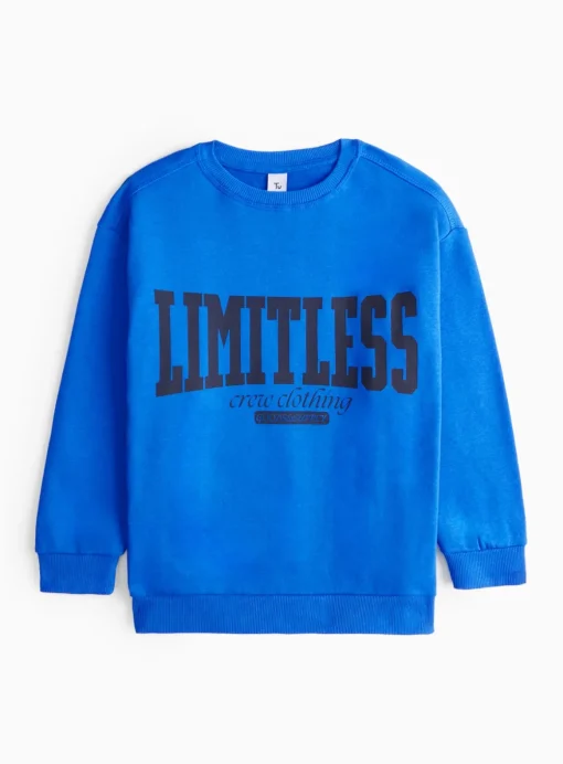 Blue Slogan Sweatshirt 1 year