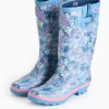 Blue Speckle Print Long Length Wellies 5