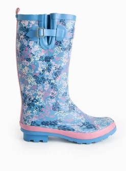 Blue Speckle Print Long Length Wellies 5