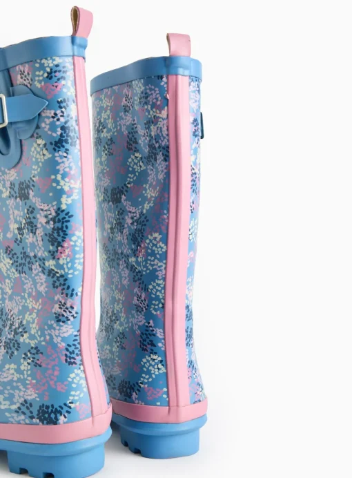 Blue Speckle Print Long Length Wellies 5