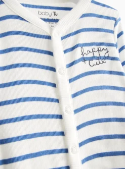 Blue Star & Stripe Sleepsuit 3 Pack Up to 3 mths