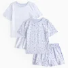 Blue Stripe & Floral Print Pyjama Sets 2 Pack 1-2 years