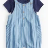 Blue Stripe Bibshorts & Bodysuit Set Up to 3 mths