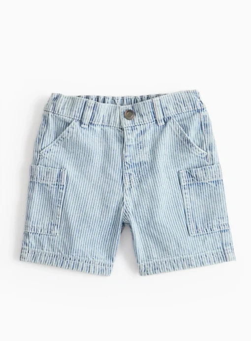 Blue Stripe Denim Shorts 1-2 years