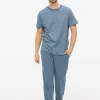 Blue Stripe Jersey Pyjama Set XL