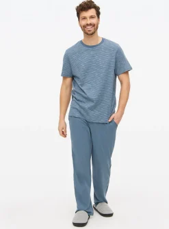 Blue Stripe Jersey Pyjama Set XL