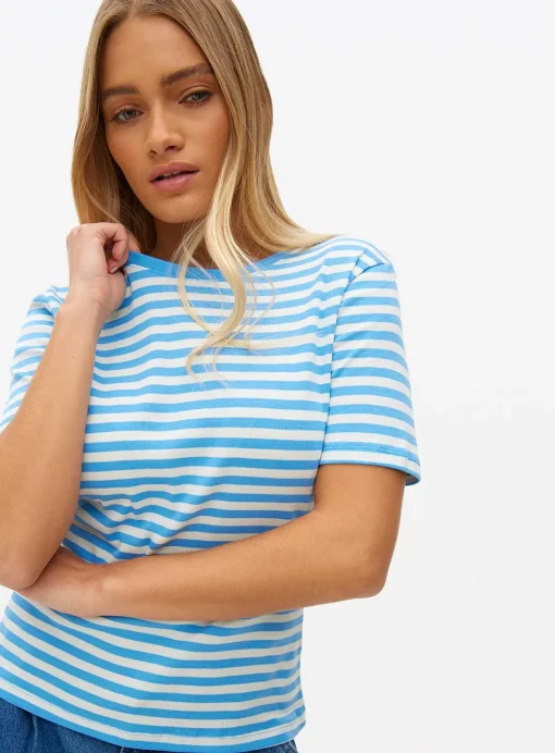 Blue Stripe Printed Slim Fit T-Shirt 20