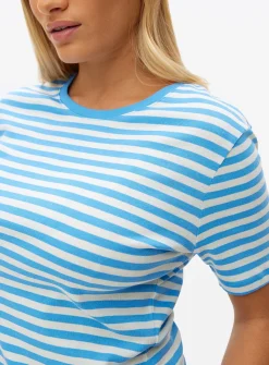 Blue Stripe Printed Slim Fit T-Shirt 20