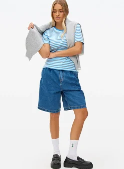 Blue Stripe Printed Slim Fit T-Shirt 20