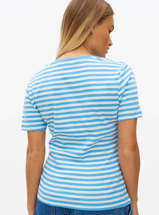 Blue Stripe Printed Slim Fit T-Shirt 20