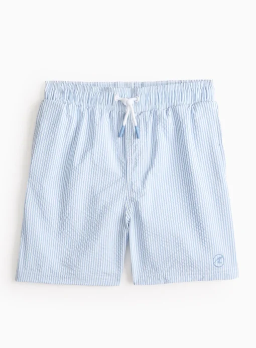 Blue Stripe Seersucker Swim Shorts 4 years