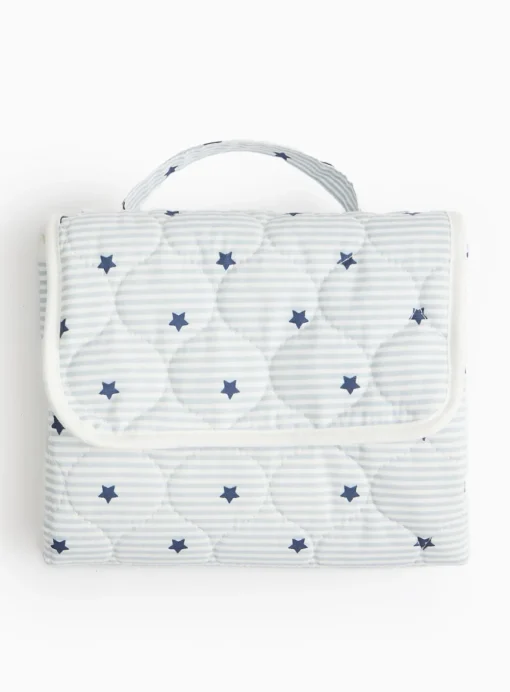 Blue Stripe Star Print Travel Changing Mat One Size