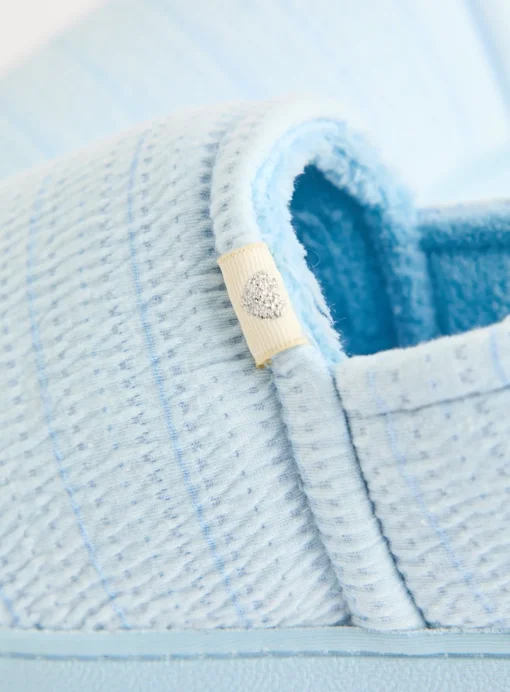 Blue Textured Full Slippers 5