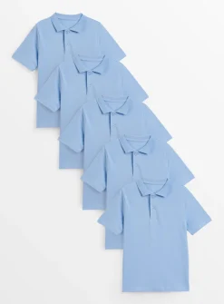 Blue Unisex Polo Shirt 5 Pack 3 years