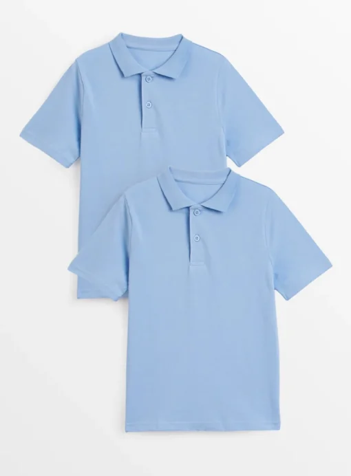 Blue Unisex Polo Shirts 2 Pack 5 years