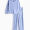 Blue Waffle Pyjama Set 7-8 years