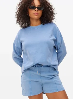 Blue Washed Co-ord Sweat Shorts M