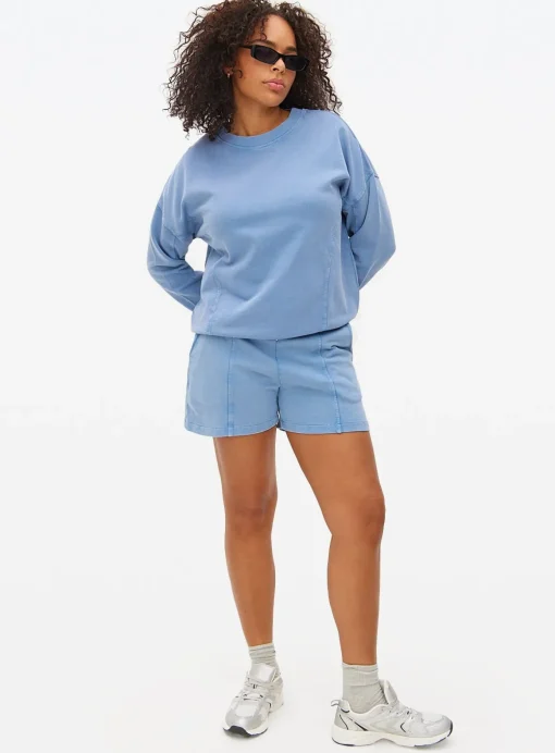 Blue Washed Co-ord Sweat Shorts M
