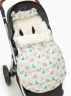 Blue Woodland Animal Print Footmuff One Size