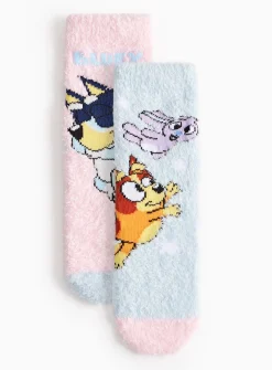 Bluey Character Illustration Cosy Socks 2 Pack 6-8.5