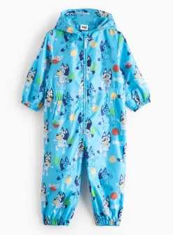 Bluey Character Print Blue Puddlesuit 1-2 years