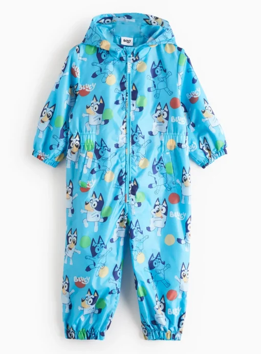 Bluey Character Print Blue Puddlesuit 1-2 years