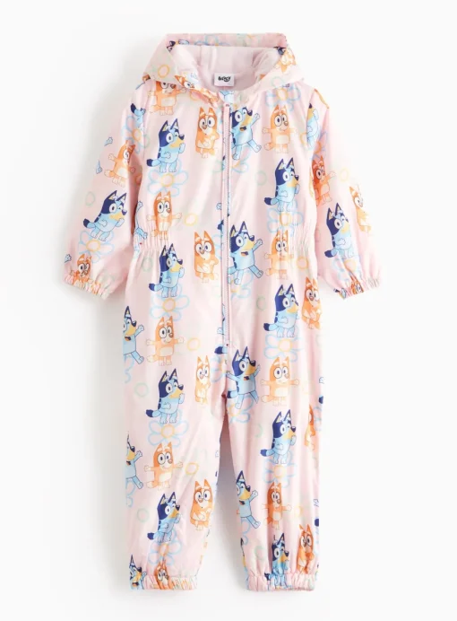 Bluey Character Print Pink Puddlesuit 5-6 years
