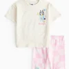 Bluey Print T-Shirt & Pink Cycling Shorts Set 1-2 years