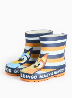 Bluey Stripe Character Print Rubber Wellies 8 Infant