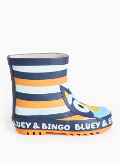 Bluey Stripe Character Print Rubber Wellies 8 Infant