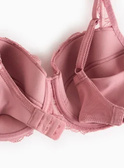 Blush Pink Floral Lace Padded Bra 42E
