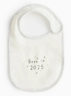 Born In 2025 Slogan Cotton Bib One Size