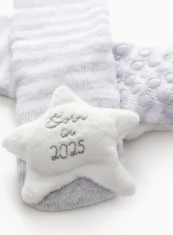 Born In 2025 Star Rattle Socks 1-6 months
