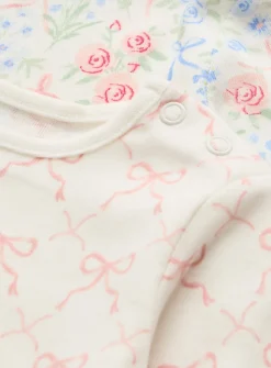 Bow. & Floral Print Long Sleeve Pyjamas 2 Pack 18-24 months