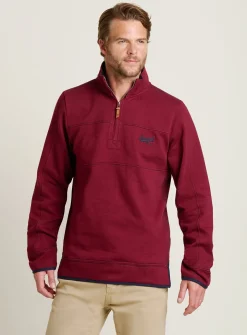 BRAKEBURN Burgundy Quarter Zip Sweat S