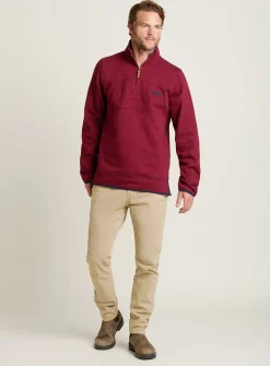 BRAKEBURN Burgundy Quarter Zip Sweat S