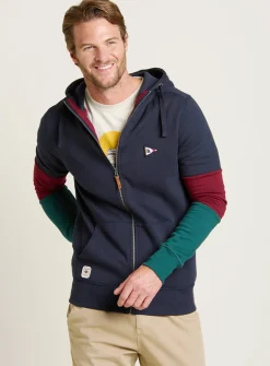 BRAKEBURN Colour Block Zip Thru Hoodie XL