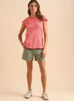 BRAKEBURN Coral Stripe T Shirt 10